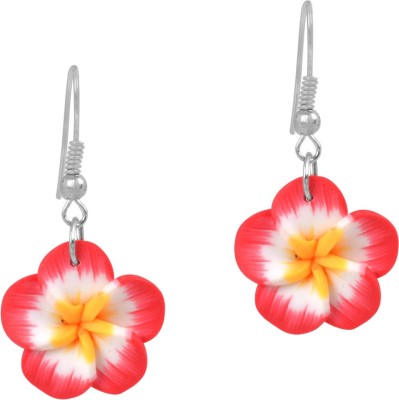 memoir Memoir Passion Red petals, White and Yellow centre flower shaped Fashion earring for girls Acrylic Drops & Danglers