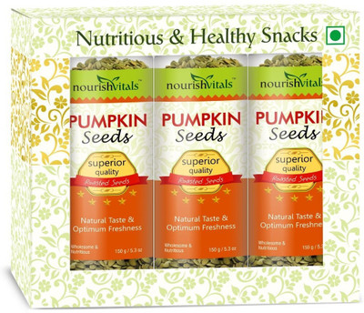 

NourishVitals Tasty Roasted Pumpkin Seeds(150.0 g, Pack of 3)