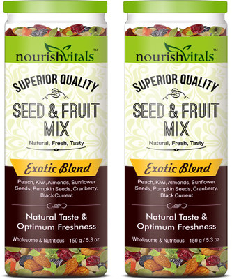 

NourishVitals Healthy Seed & Fruit Mix - Exotic Blend - Breakfast / Snacks Trail Mix(150.0 g, Pack of 2)