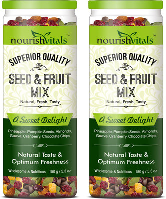 

NourishVitals Healthy Seed & Fruit Mix - A Sweet Delight - Breakfast / Snacks Trail Mix(150.0 g, Pack of 2)