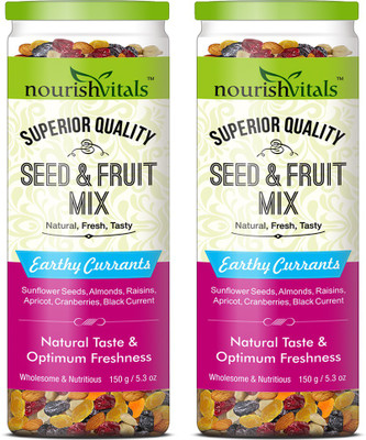 

NourishVitals Healthy Seed & Fruit Mix - Earthy Currants - Breakfast / Snacks Trail Mix(150.0 g, Pack of 2)