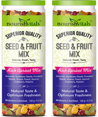 

NourishVitals Healthy Seed & Fruit Mix - Rich Apricot Mix - Breakfast / Snacks Trail Mix(150.0 g, Pack of 2)