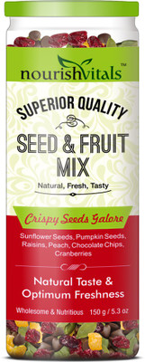 NourishVitals Seed & Fruit Mix - Crispy Seeds Galore - Breakfast / Snacks Trail Mix(150.0 g)