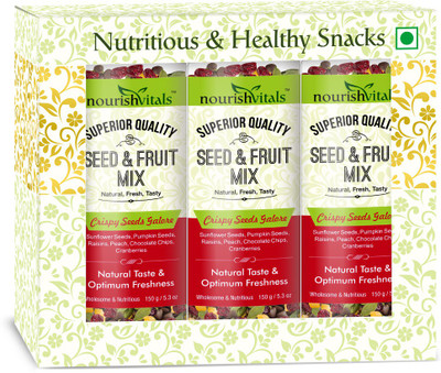

NourishVitals Nutritious Seed & Fruit Mix - Crispy Seeds Galore - Breakfast / Snacks Trail Mix(150.0 g, Pack of 3)