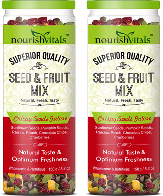 

NourishVitals Healthy Seed & Fruit Mix - Crispy Seeds Galore - Breakfast / Snacks Trail Mix(150.0 g, Pack of 2)