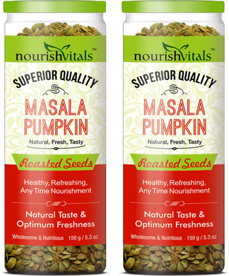 NourishVitals Healthy Masala Pumpkin Roasted Seeds (Superior Quality)(150.0 g, Pack of 2)
