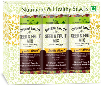 

NourishVitals Nutritious Seed & Fruit Mix - Exotic Blend - Breakfast / Snacks Trail Mix(150.0 g, Pack of 3)
