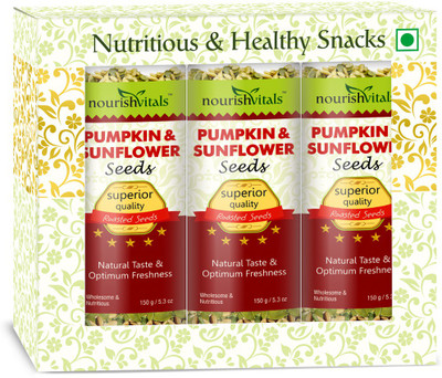 

NourishVitals Tasty Roasted Pumpkin & Sunflower Seeds(150.0 g, Pack of 3)