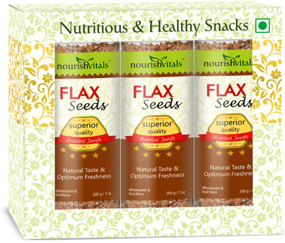 

NourishVitals Tasty Roasted Flax Seeds(200.0 g, Pack of 3)