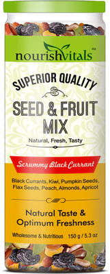 

NourishVitals Seed & Fruit Mix - Scrummy Black Currant - Breakfast / Snacks Trail Mix(150 g)