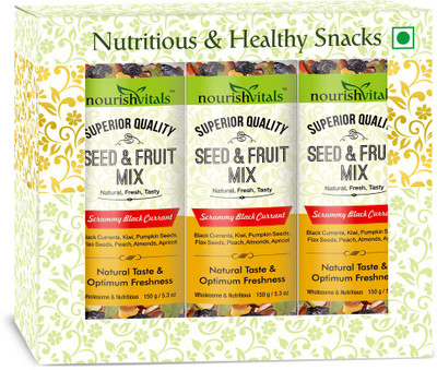 

NourishVitals Nutritious Seed & Fruit Mix - Scrummy Black Currant - Breakfast / Snacks Trail Mix(150.0 g, Pack of 3)