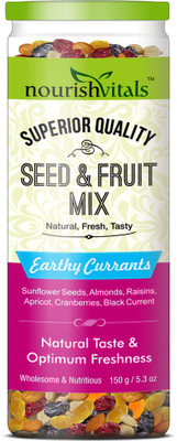 

NourishVitals Seed & Fruit Mix - Earthy Currants - Breakfast / Snacks Trail Mix(150.0 g)