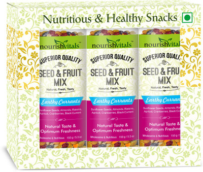 

NourishVitals Nutritious Seed & Fruit Mix - Earthy Currants - Breakfast / Snacks Trail Mix(150.0 g, Pack of 3)