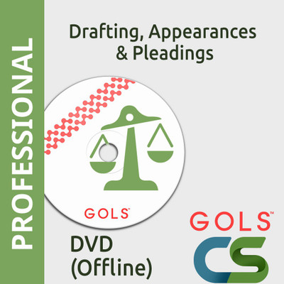 

GOLSOnlineCoaching CS Professional Drafting,Appearances & Pleadings Offline(DVDs / Pendrive)