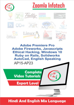 Zoomla Infotech Learn Adobe Premiere Pro CC 2015 FireworksCS6 Javascript Ethical Hacking Windows10, Ruby on Rails Solidworks Autocad and English Video Tutorials through DVD in Hindi, Total Tutorials 321, Duration 31.5 Hours(DVD)