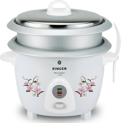 

Singer Rice Cuisine 1.8 OL Electric Rice Cooker with Steaming Feature(1.8 L, White)