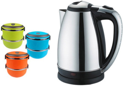 

Grind Sapphire Bc55-3 set Lunch box with Electric Kettle(1.8 L, Silver)
