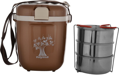 

NAYASA 600 ml 3 Compartments(Conduction Heat Lunch Box)
