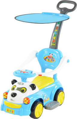 

Toyhouse Panda Ride-On Push Car w Handle n Canopy Car Battery Operated Ride On(Blue)