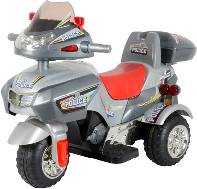 

Toyhouse Thunder Patrol Bike 6V Rechargeable Bike Battery Operated Ride On(Silver)
