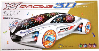 

Cp Bigbasket Yj racing 3d special light battery operated bump and go car(Multicolor)