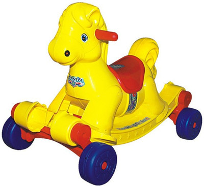 

Stylezone Fnk-2 In 1 Rocking Horse & Rideon-Musical Cart Non Battery Operated Ride On, Yellow