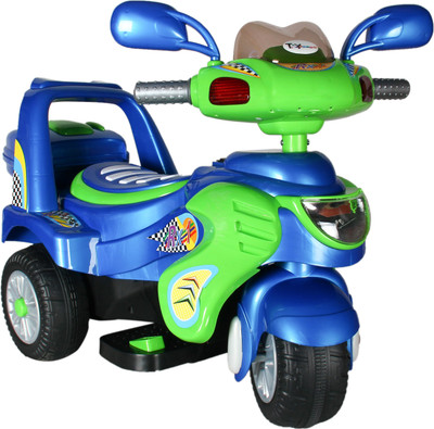 

Toyhouse Racing Turbo Bike 6V Rechargeable Bike Battery Operated Ride On(Blue), Multicolor