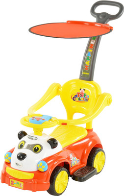 Toyhouse Panda Ride-On Push Car w Handle n Canopy Car Battery Operated Ride On(Red)
