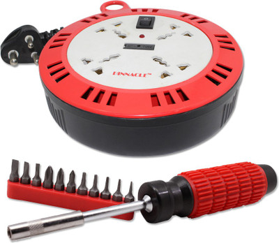 

Pinnacle 4 Socket 5 Meter Cord Regular Series + Moller screwdriver set of 2 Kit Electrical Combo(Pack of 2)