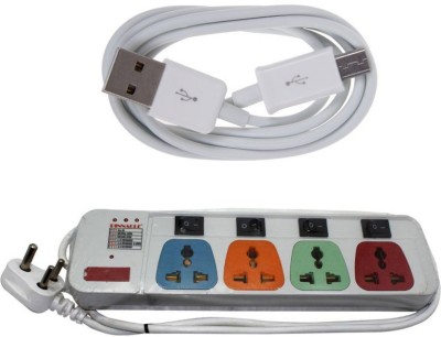 

Pinnacle 6 Socket 1 Switch 3 Meter Cord Deluxe Series Computer Buster + USB Data Cable Set of 2 Electrical Combo(Pack of 2)