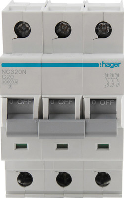 

Hager TP 20A 10KA C-CURVE NC320N MCB(3)