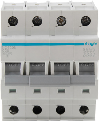 

Hager FP 20A 10KA C-CURVE NC420N MCB(4)