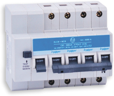 

L&T Tripper EL+MCB / RCBO, FP, 63A, Sensitivity : 100 mA, CB90004OOHO MCB(4)