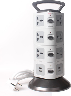 

Callmate Essential 12 Socket Surge Protector(Black, Grey)
