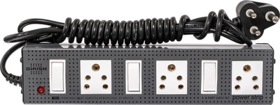 Girish Victor Power Strip 3x3 3 Socket Extension Boards(Grey)