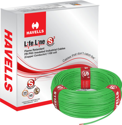

Havells FR PVC, PVC 0.75 sq/mm Green 90 m Wire(Green)