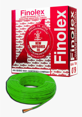 FINOLEX PVC, FR PVC 6 sq/mm Green 90 m Wire(Green)