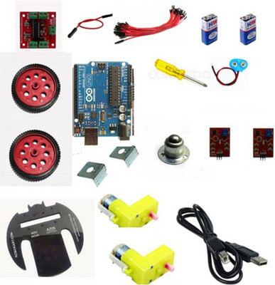 

Robokart Line follower Complete kit with Arduino Uno Electronic Components Electronic Hobby Kit