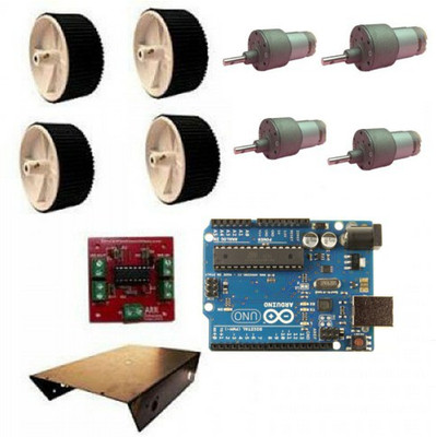 

Robokart High Torque Robowar Kit with Johnson Motors and Arduino Uno Electronic Components Electronic Hobby Kit