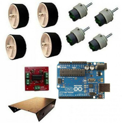 

Robokart High Torque Robowar Kit with DC Motors and Arduino Uno Electronic Components Electronic Hobby Kit
