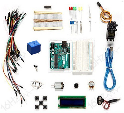 

Robokart ARDUINO Uno Starter Kit Breadboard, LCD Screen and over 50+ Components Included Electronic Components Electronic Hobby Kit