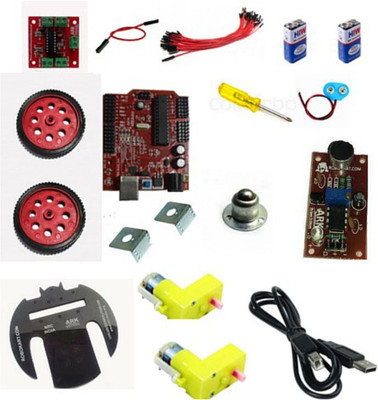 

Robokart Sound Activated Robot Kit with Arduino Atmega 328 IC bootloaded Electronic Components Electronic Hobby Kit