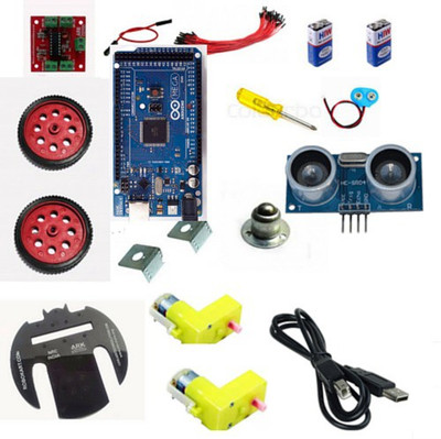 

Robokart Obstacle avoidance robot complete kits with Arduino Mega 2560 Electronic Components Electronic Hobby Kit
