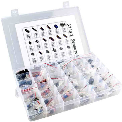 

Adraxx 37 in 1 Sensor Modules Kit for Arduino Uno R3, Mega 2560, Raspberry Pi with box(Multicolor)