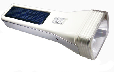 TUSCan Long Range Solar Rechargeable Torch LED Flashlight Torch(White : Rechargeable)