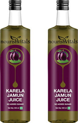 

NourishVitals Karela Jamun Juice (No Added Sugar) Energy Drink(2x250 ml, Citrus Flavored)