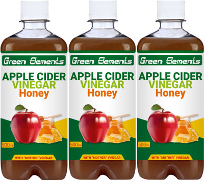 

Green Elements Honey With Mother Apple Cider Vinegar(3x500 ml, Apple Flavored)
