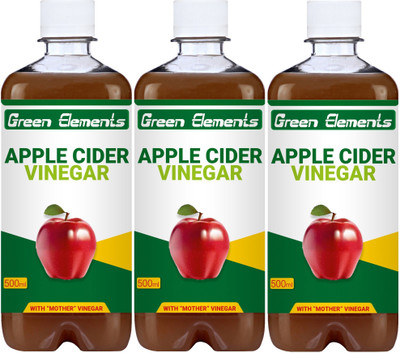 

Green Elements With Mother Vinegar Apple Cider Vinegar(3x500 ml, Apple Flavored)