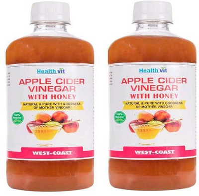 

HealthVit Apple Cider With Honey pack of 2 Natural & Pure With Goodness Of Mother Vinegar 500ml Apple Cider Vinegar(2x250 ml, Apple Flavored)