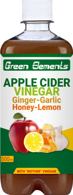 

Green Elements With Ginger-Garlic-Honey-Lemon with Mother Apple Cider Vinegar(500 ml, Apple Flavored)
